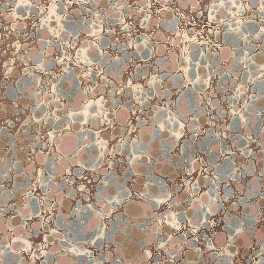Hand Marbled Paper Stone Marble Pattern in Tans and Silver ~ Berretti Marbled Arts
